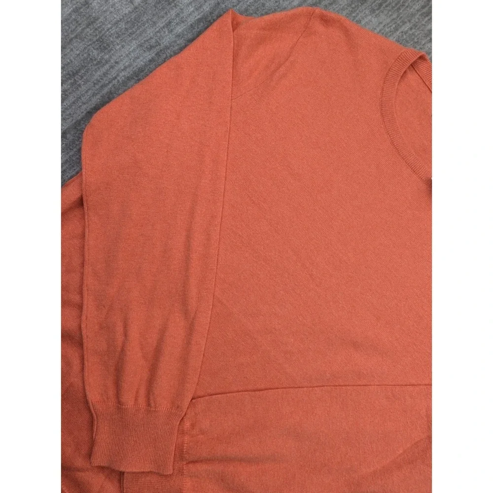 J. Crew Factory Men L Orange Cotton Cashmere Crew Neck Sweater 17659 NWT